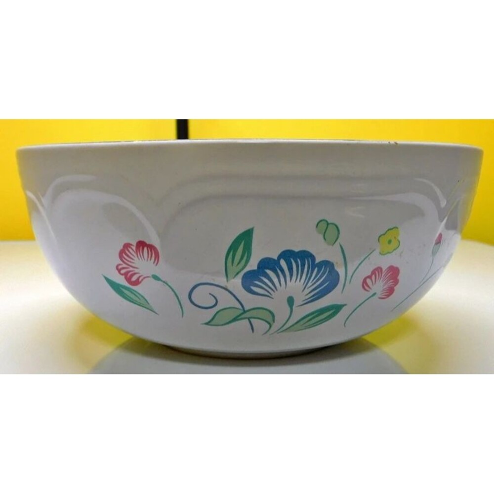 Vintage Hearthside "Floral Expressions" 1980s Stoneware Bowl